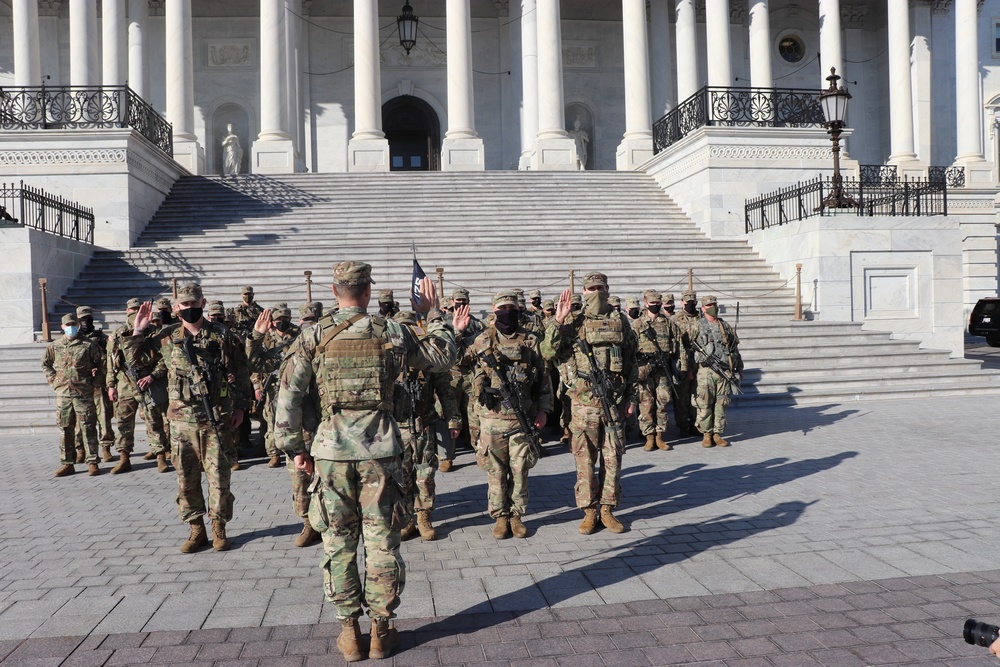 Maryland National Guard Oath of Reenlistment Outside of U.S. Capitol