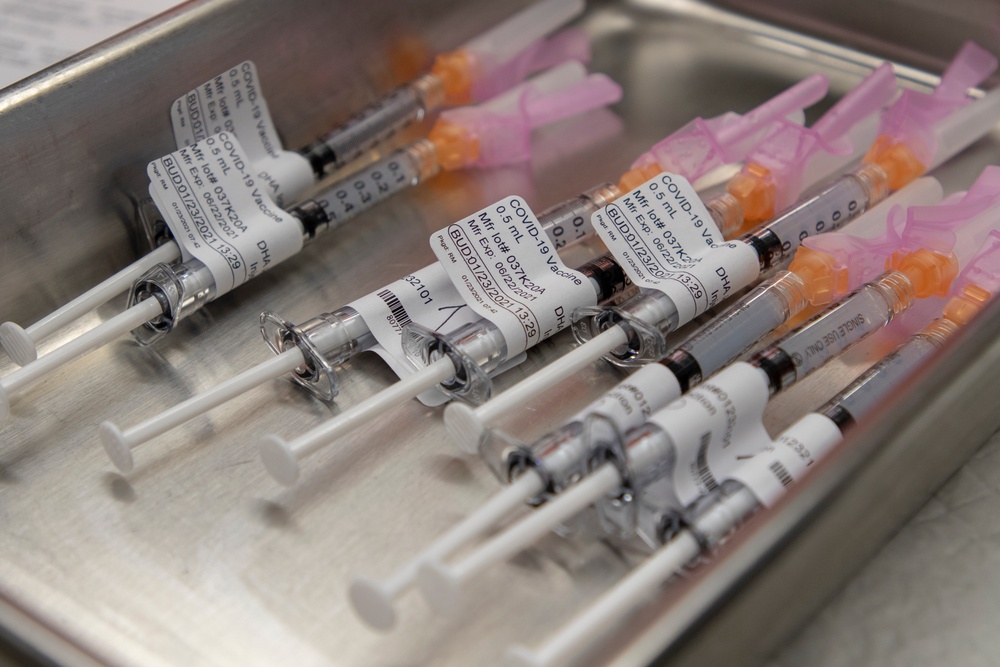 Airmen receive second round of COVID-19 vaccine at Dameron Hospital