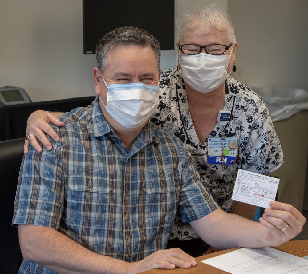 Airmen receive second round of COVID-19 vaccine at Dameron Hospital