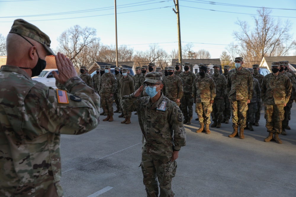 Lt. Gen. Jon Jensen visits Minnesota National Guard Soldiers and Airmen supporting the Presidential Inauguration