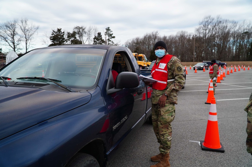 Army medics vaccinate local citizens in St. Mary's County, Md.