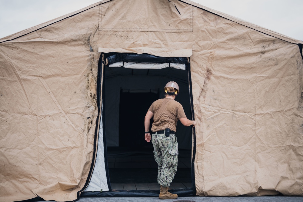 Seabees Construct C2 Tents on Camp Covington for CTF 75 Exercise