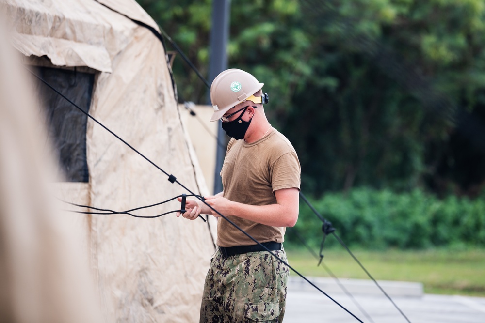 Seabees Construct C2 Tents on Camp Covington for CTF 75 Exercise