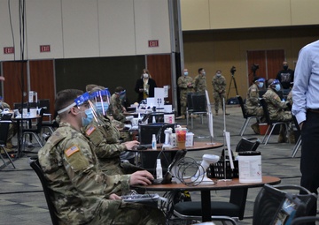 Illinois National Guard Mans Mass COVID-19 Vaccination Site in Tinley Park