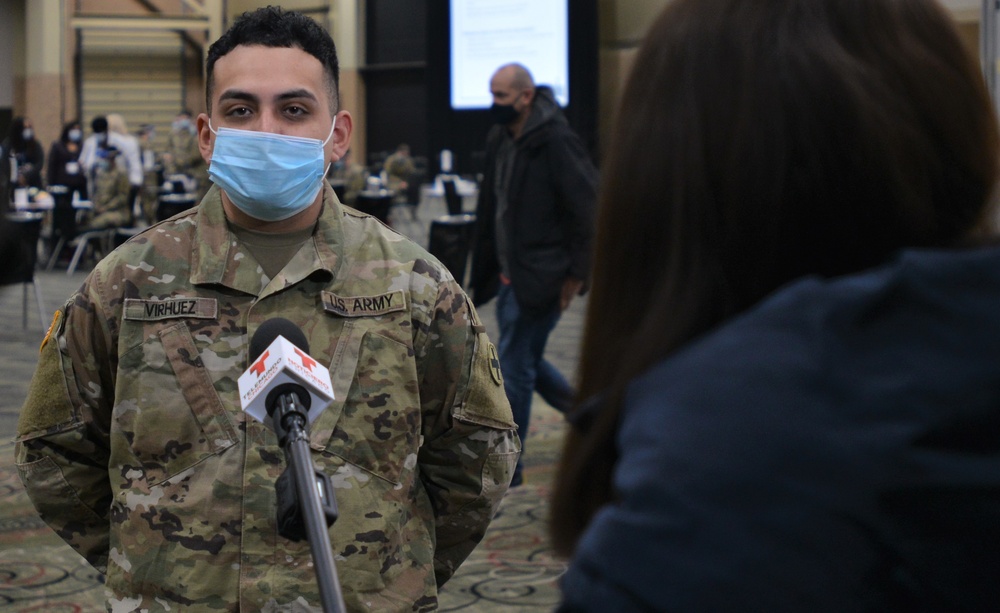 Illinois National Guard Mans Mass COVID-19 Vaccination Site in Tinley Park