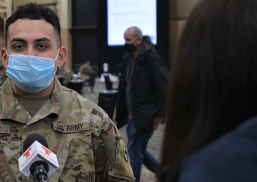 Illinois National Guard Mans Mass COVID-19 Vaccination Site in Tinley Park