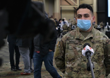 Illinois National Guard Mans Mass COVID-19 Vaccination Site in Tinley Park