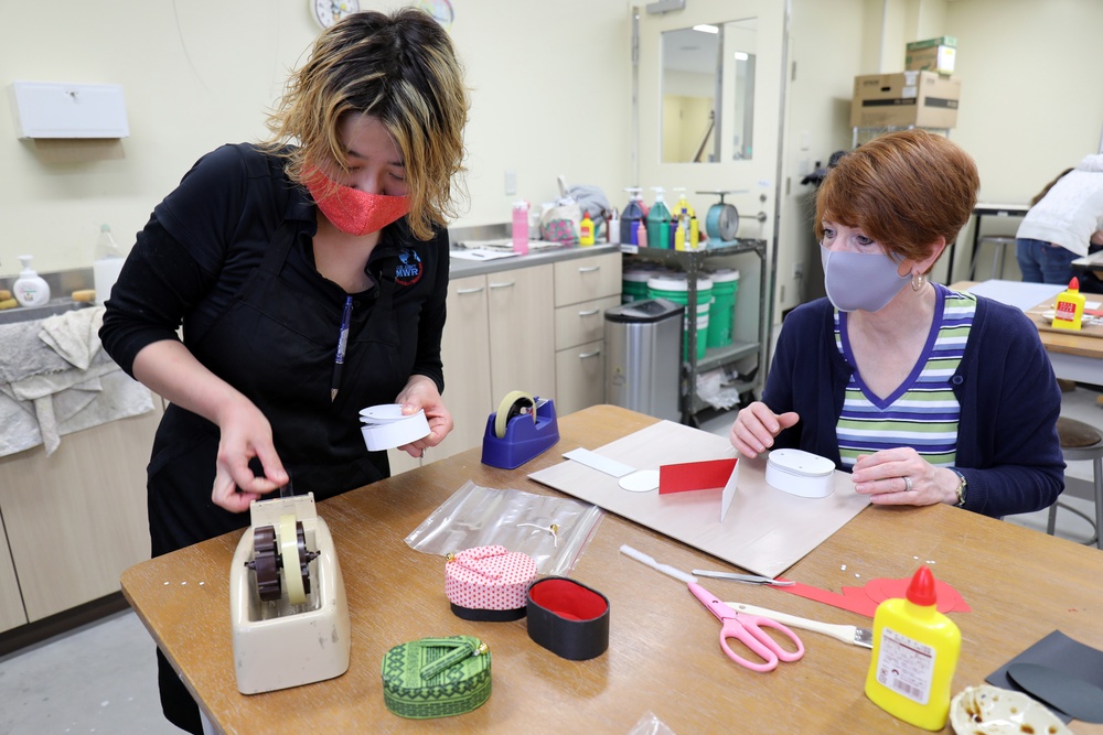 Camp Zama Arts and Crafts patrons learn about Japanese culture with craft project