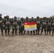 Brazilian Paratroopers group photo with military flag before jump at JRTC 21-04