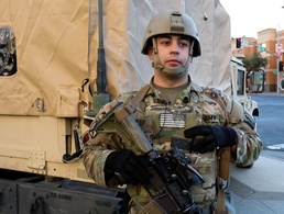 Cal Guard Soldier responds to car accident during Sacramento civil unrest mission