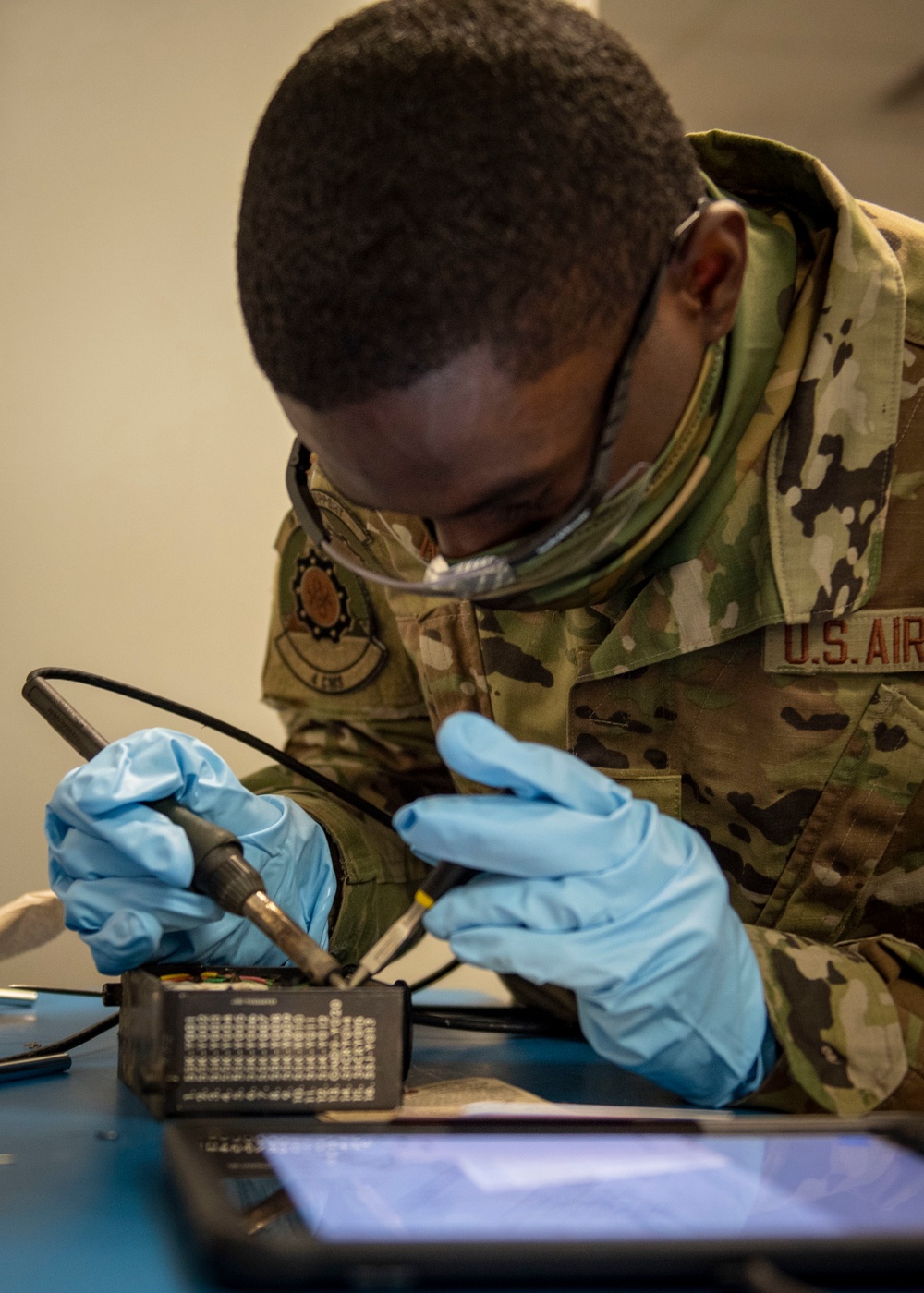 4th CMS Electrical and Environmental Airmen test F-15E Strike Eagle Components