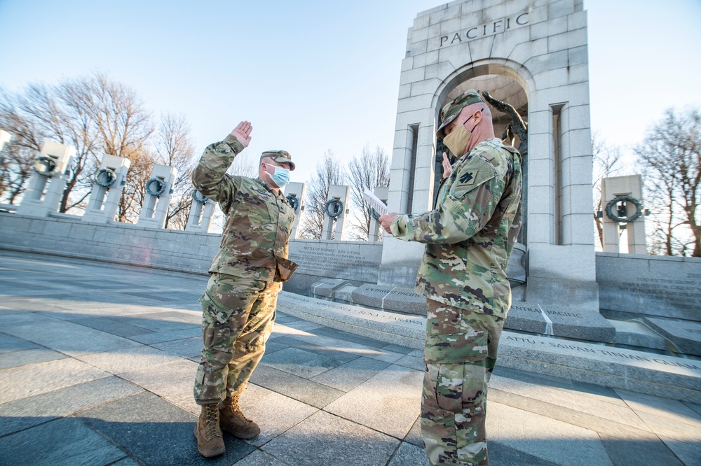 Oklahoma National Guard members cap historic mission with promotions and reenlistments
