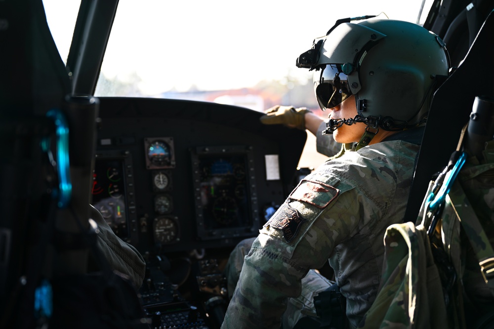 Helicopter rides excite Columbus AFB students
