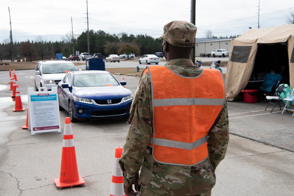 South Carolina National Guard directs traffic at Lexington COVID-19 test site