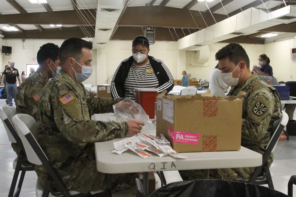 Arizona National Guard Medics help support La Paz County Health Department Covid Vaccination Site.