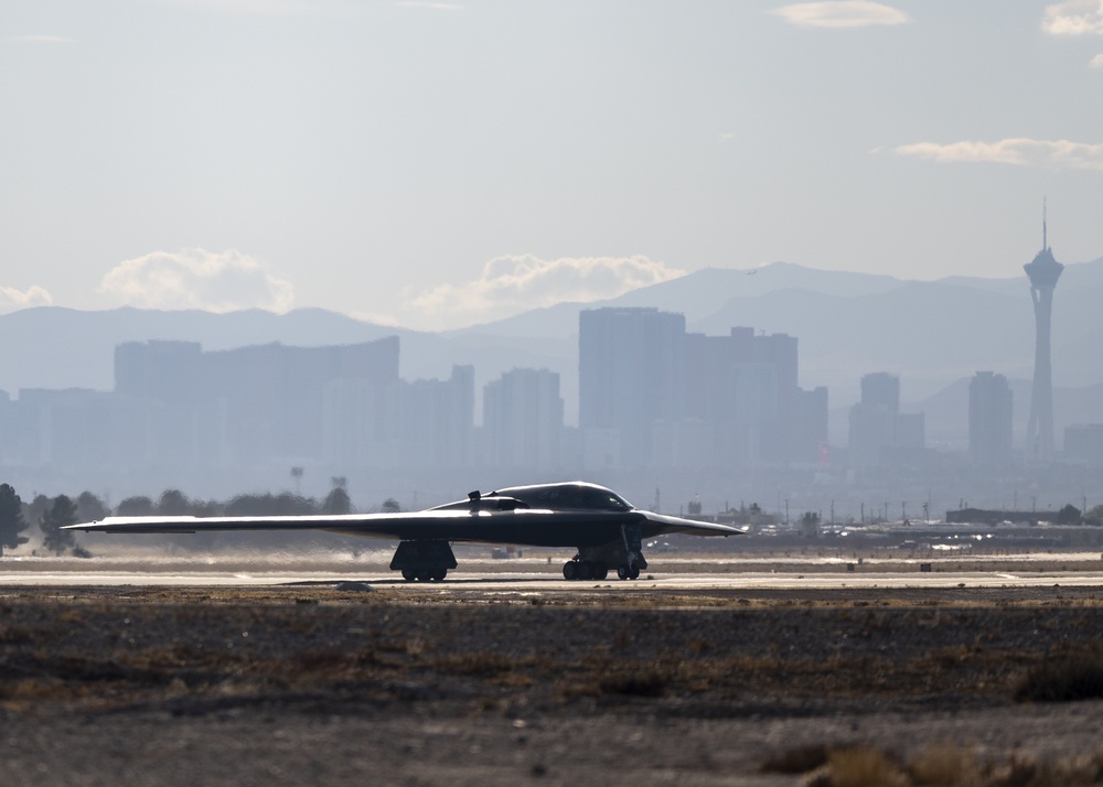 B-2 Spirit arrives at Nellis AFB for Red Flag 21-1