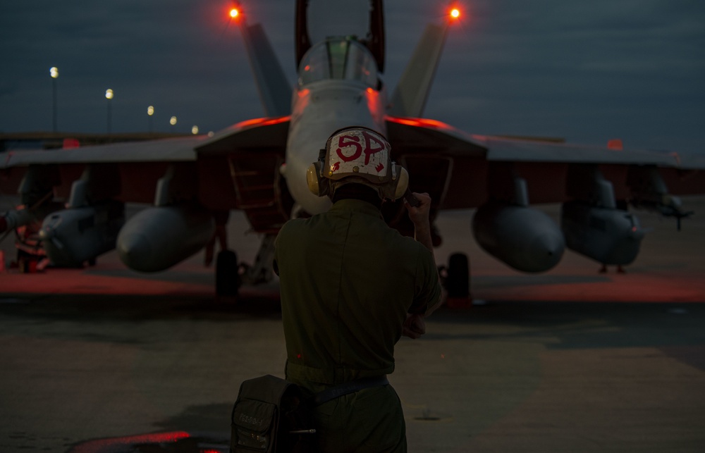 VAQ-132 prepare for night ops