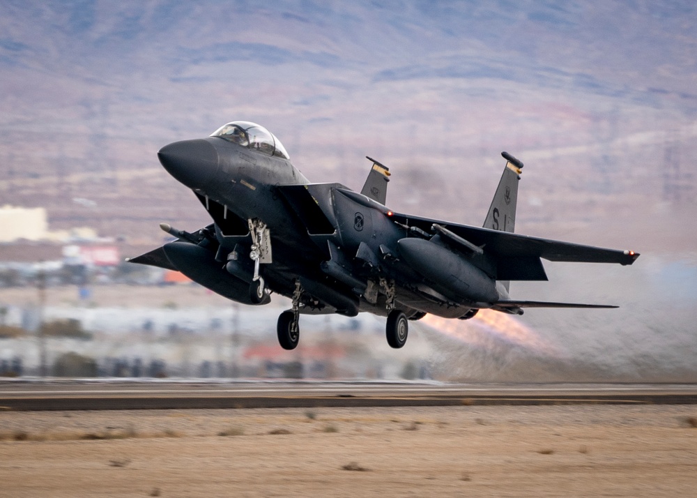 F-15E Strike Eagle takes off during Red Flag 21-1