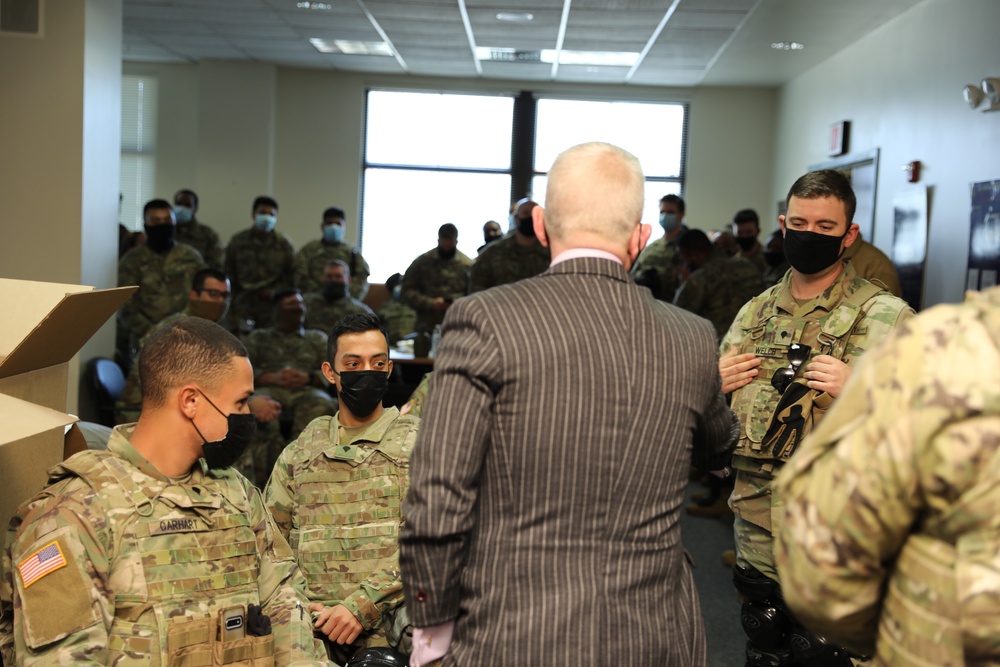 New Jersey Representative Jeff Van Drew visits with National Guard Soldiers and Airmen from New Jersey