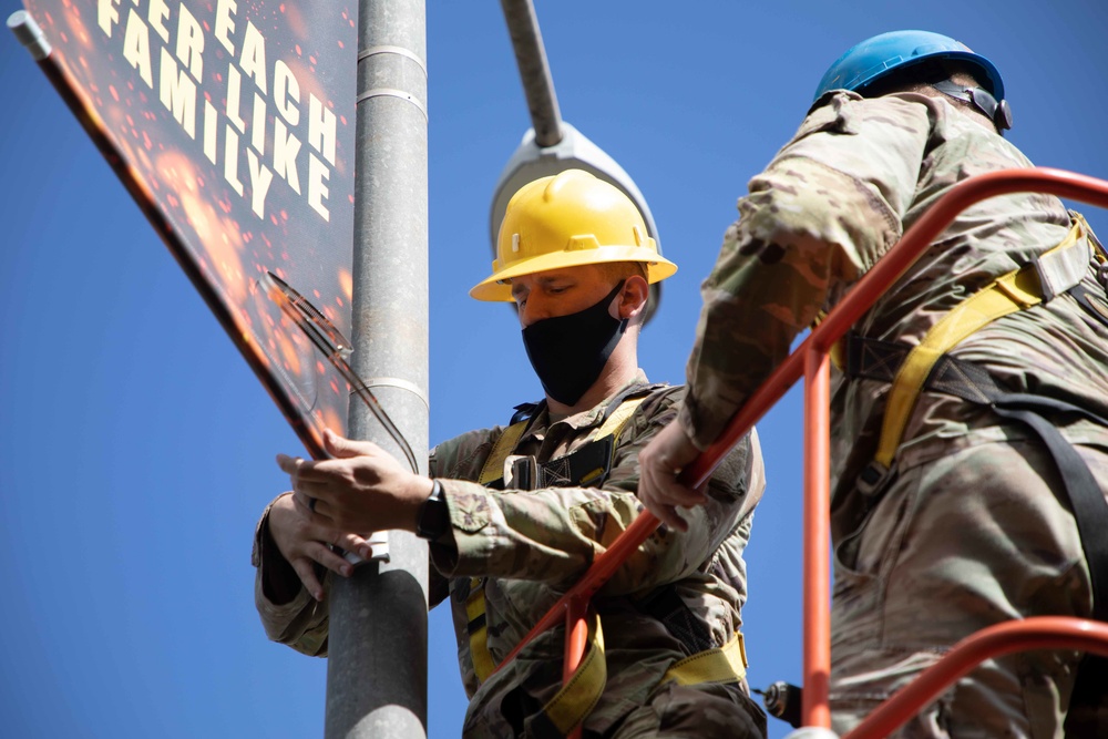 Light Pole Banners Installation