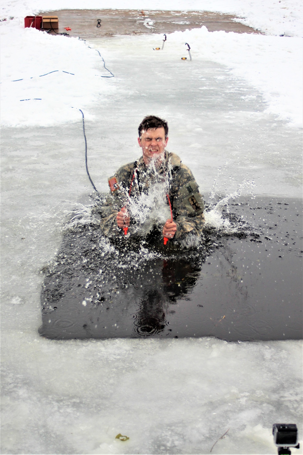 CWOC class 21-02 students participate in cold-water immersion training at Fort McCoy