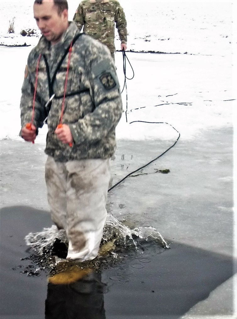 CWOC class 21-02 students participate in cold-water immersion training at Fort McCoy