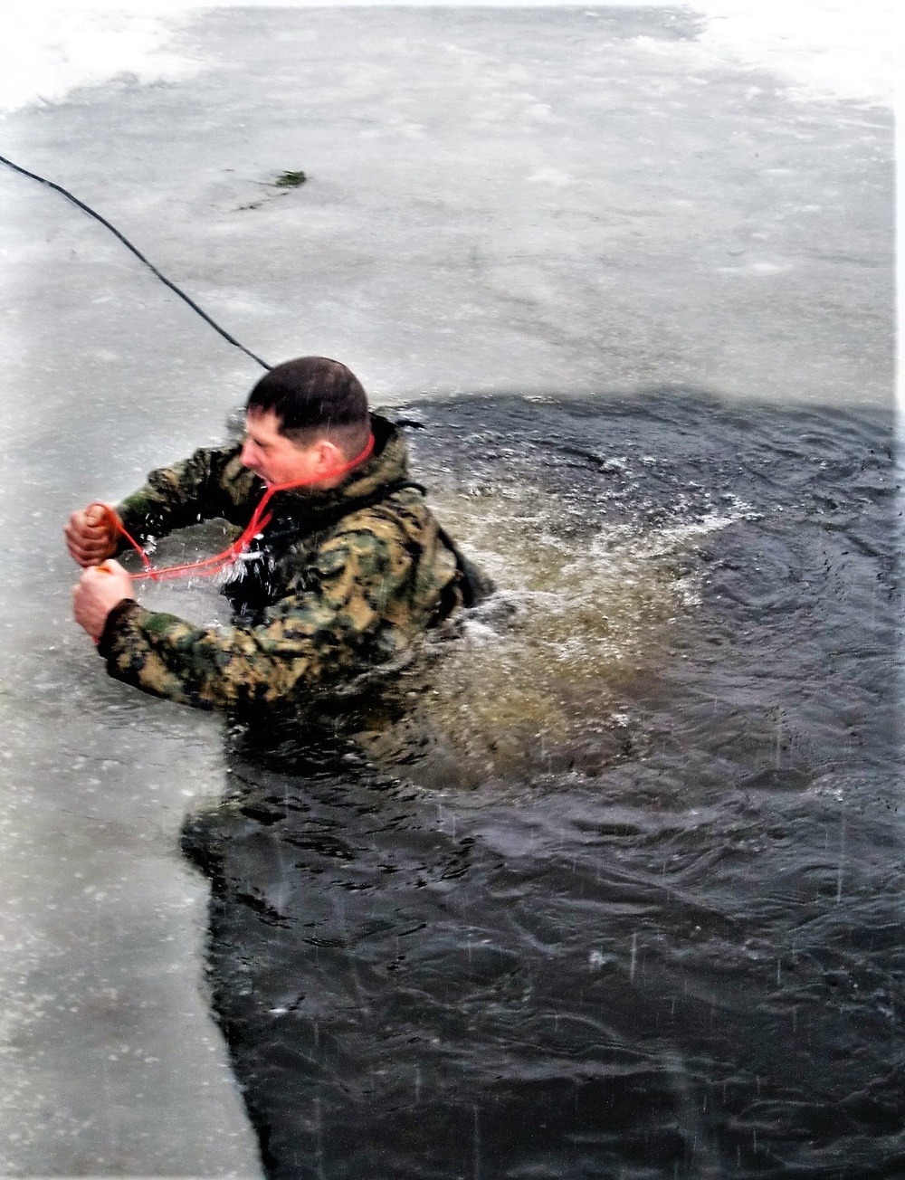 CWOC class 21-02 students participate in cold-water immersion training at Fort McCoy