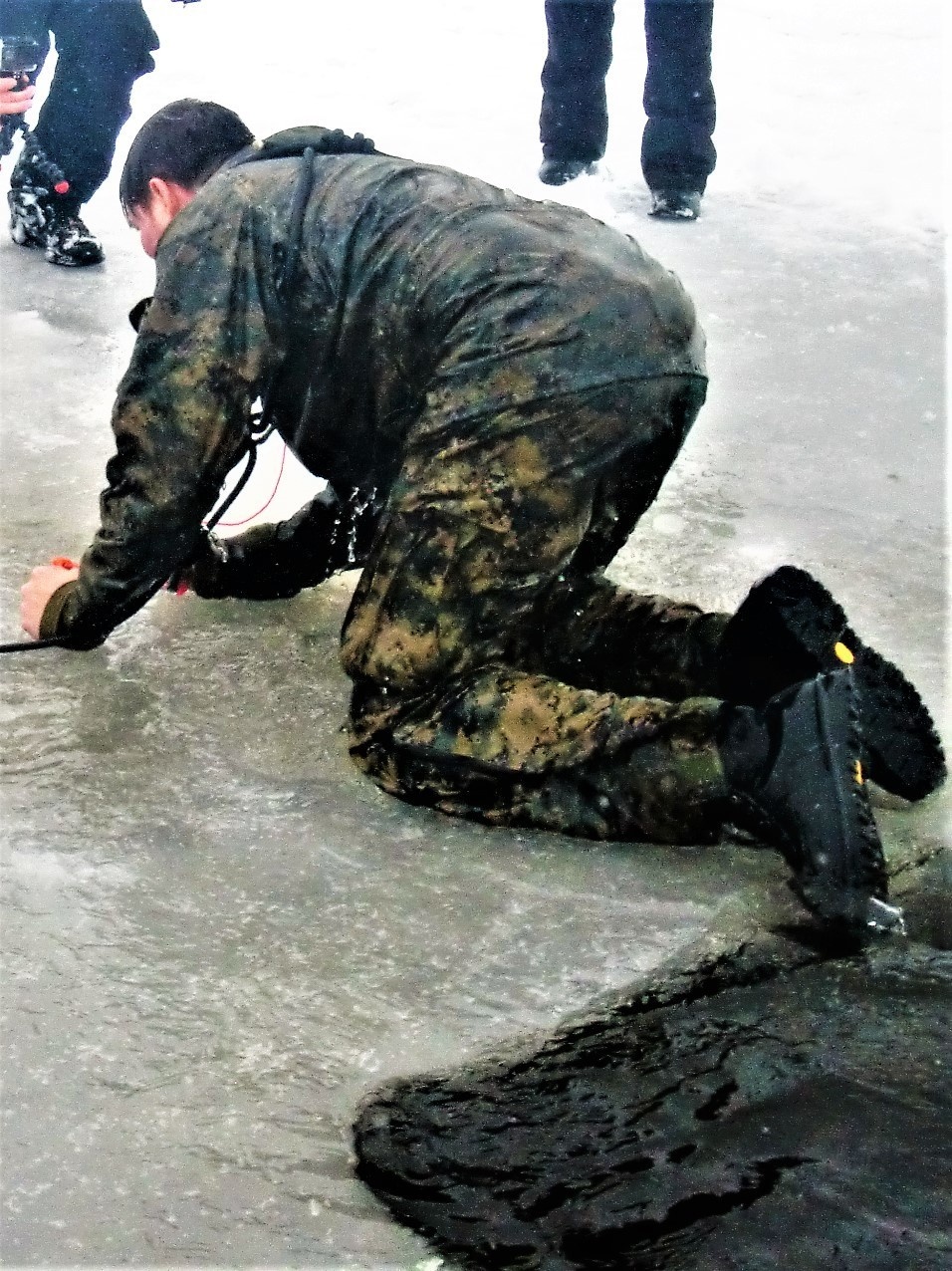 CWOC class 21-02 students participate in cold-water immersion training at Fort McCoy