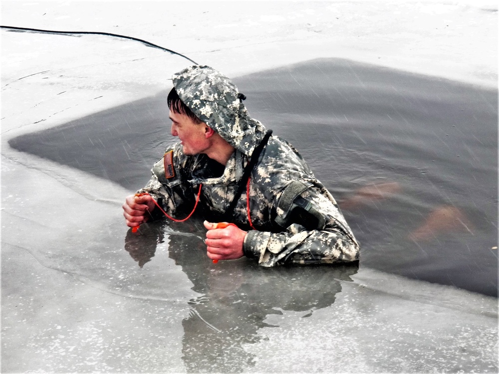 CWOC class 21-02 students participate in cold-water immersion training at Fort McCoy