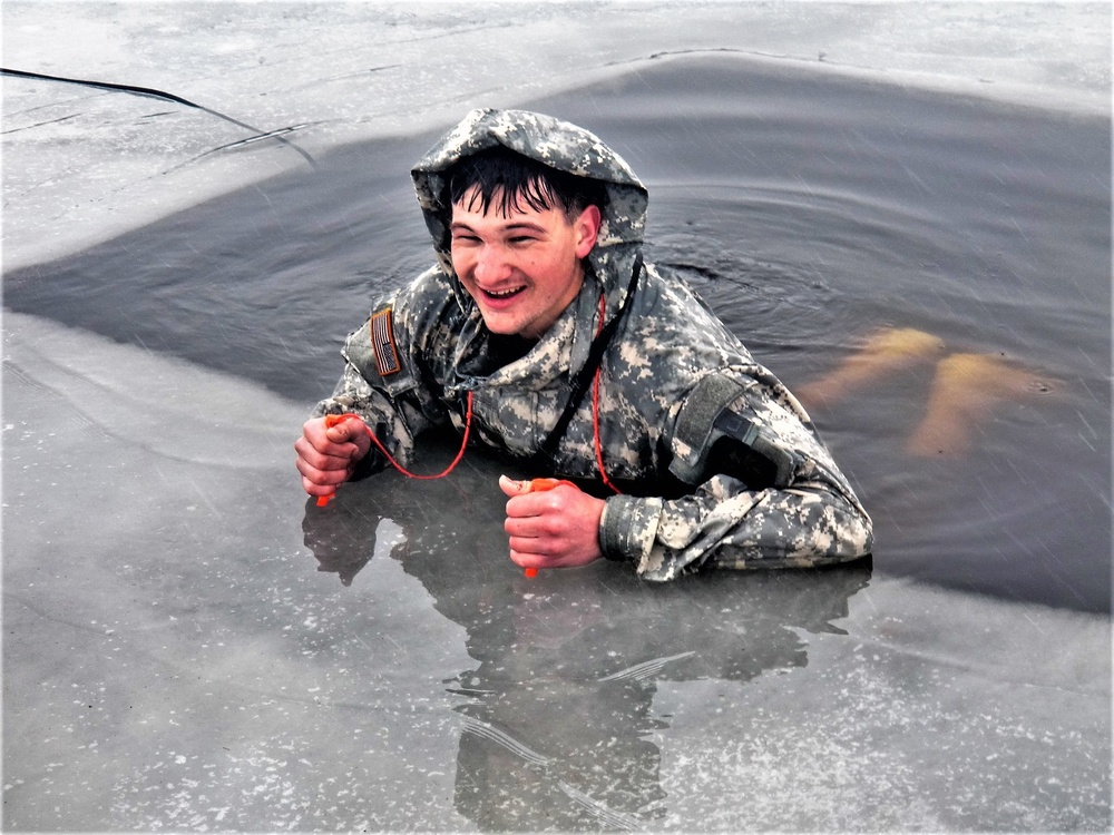 CWOC class 21-02 students participate in cold-water immersion training at Fort McCoy