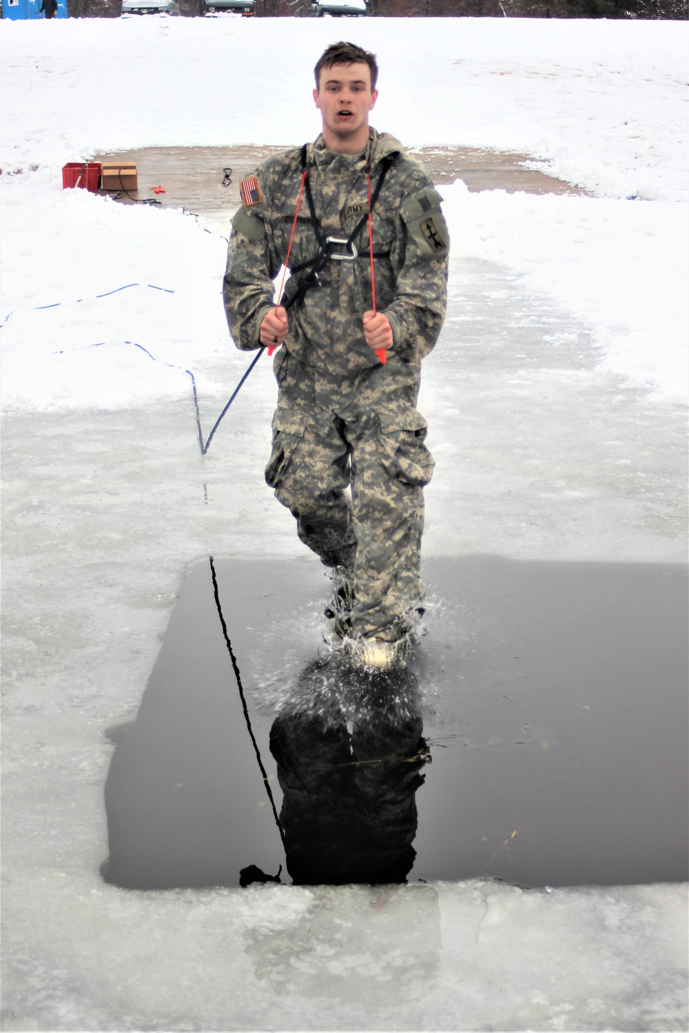 CWOC class 21-02 students participate in cold-water immersion training at Fort McCoy