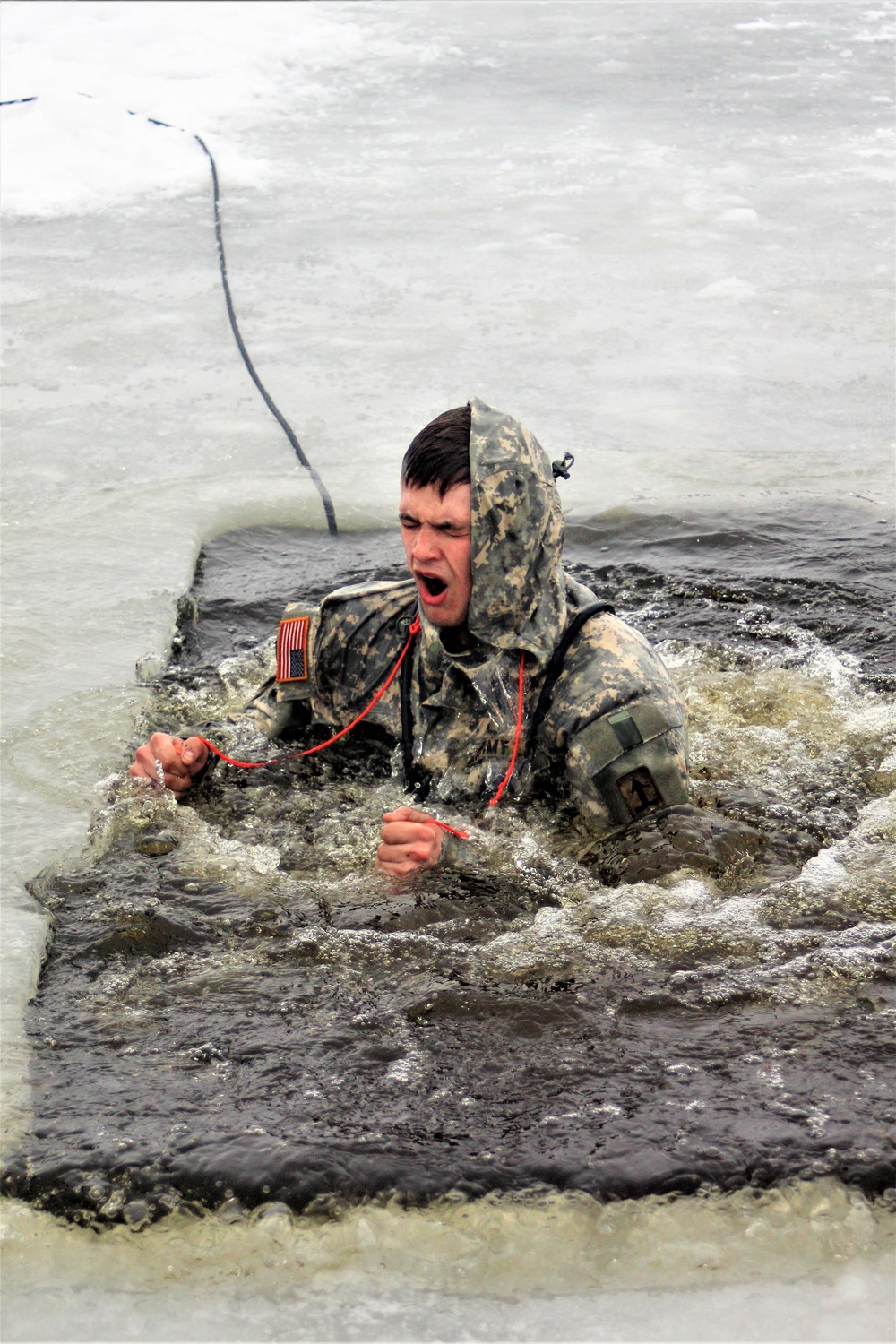 CWOC class 21-02 students participate in cold-water immersion training at Fort McCoy