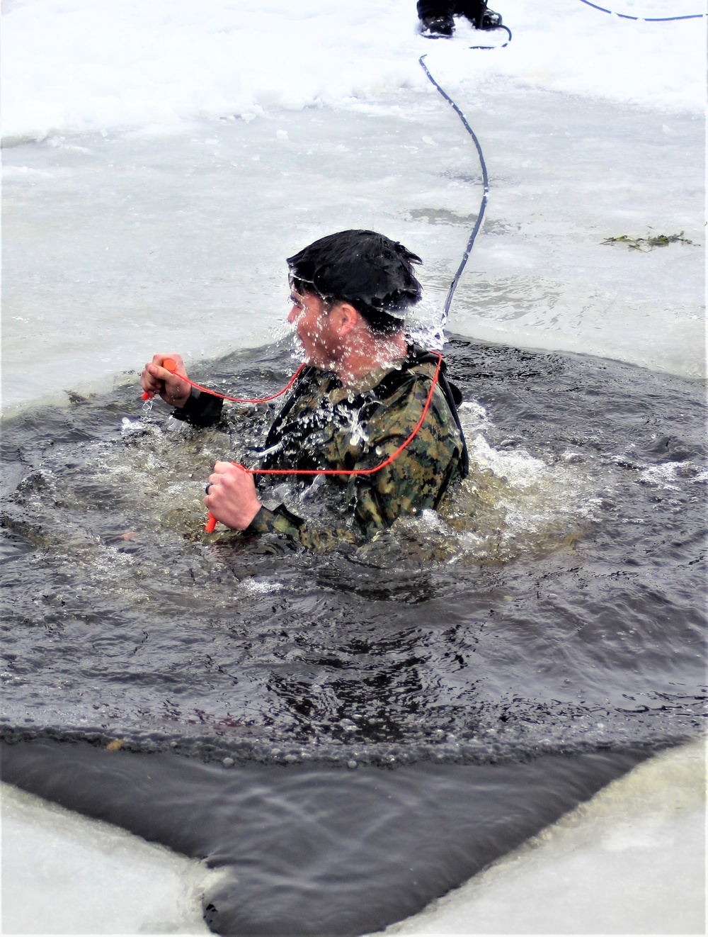CWOC class 21-02 students participate in cold-water immersion training at Fort McCoy