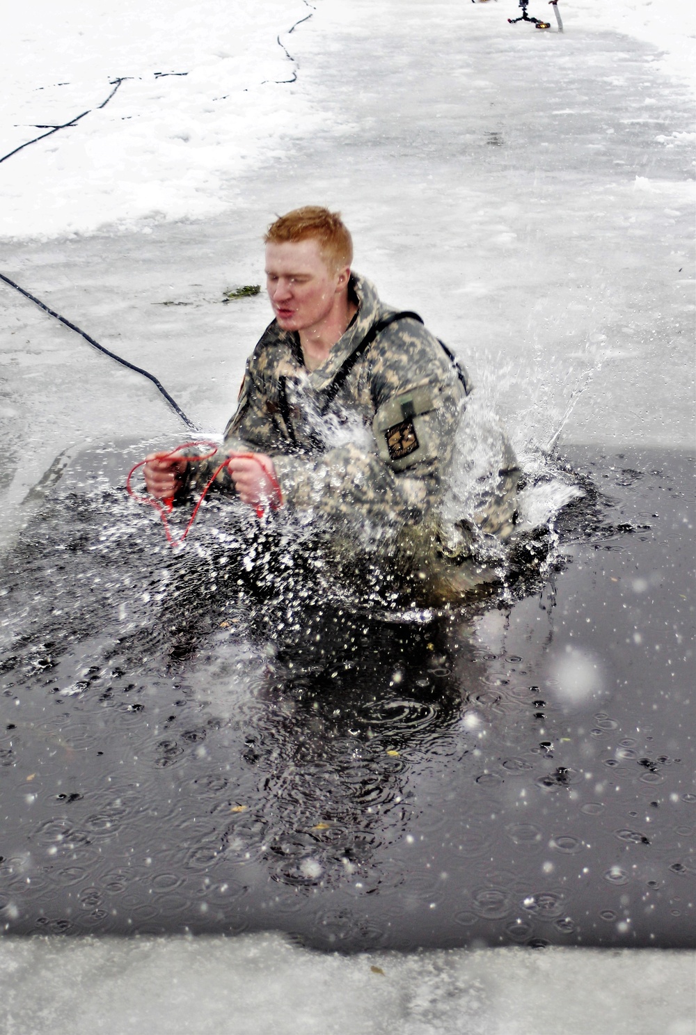 CWOC class 21-02 students participate in cold-water immersion training at Fort McCoy