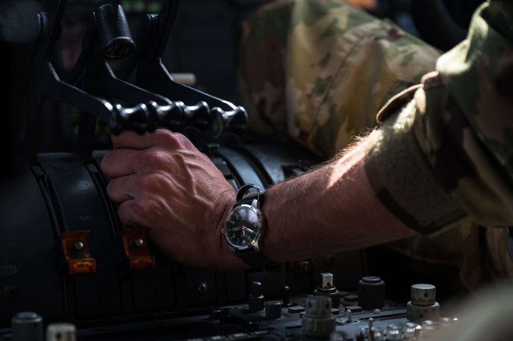 KC-10 fuels bomber mission