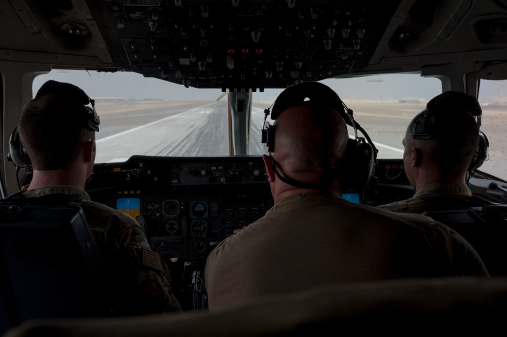 KC-10 fuels bomber mission