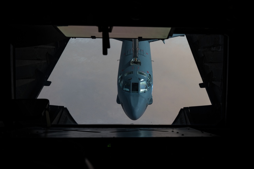 KC-10 fuels bomber mission