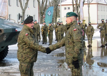 Head of Polish Armed Forces speaks at Battle Group Poland Change of Command