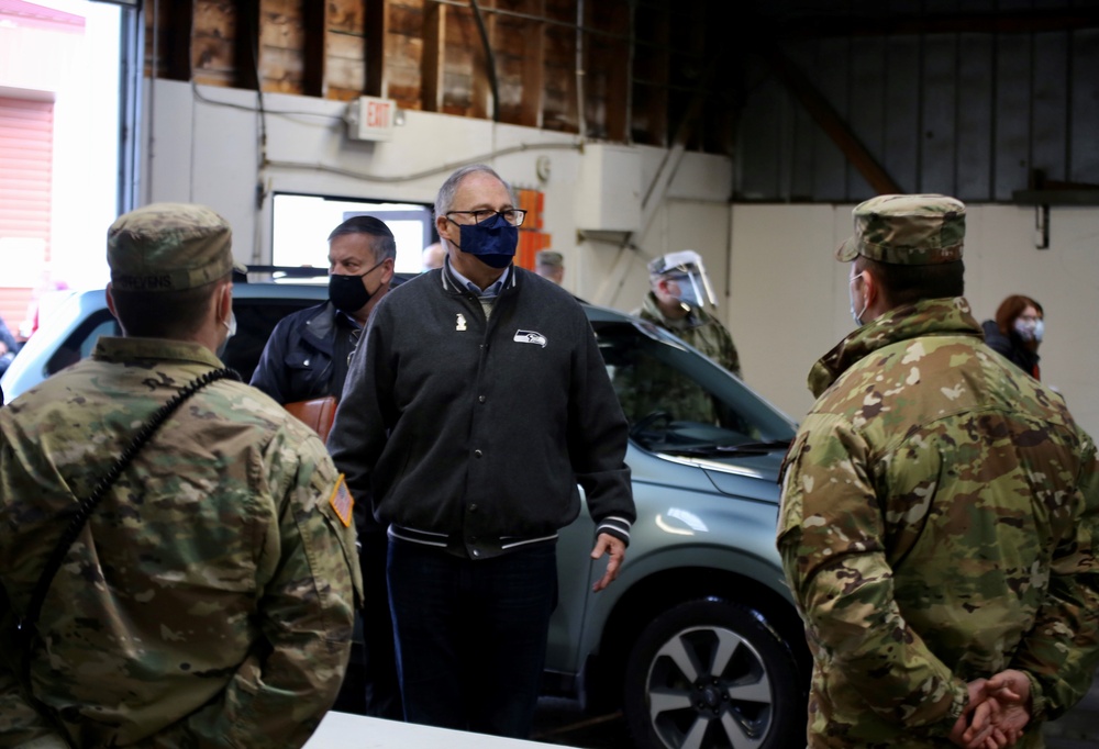 Governor visits Guardsmen at COVID-19 mass vaccination site