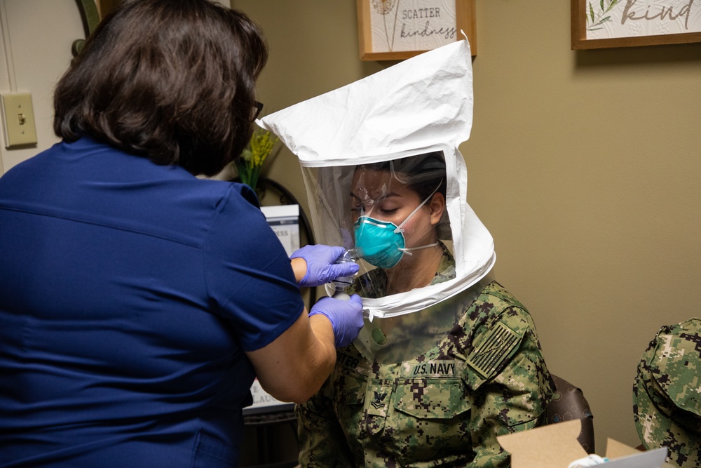 Navy and Air Force medical personnel in-process at Hendrick Health Medical Center for COVID-19 support