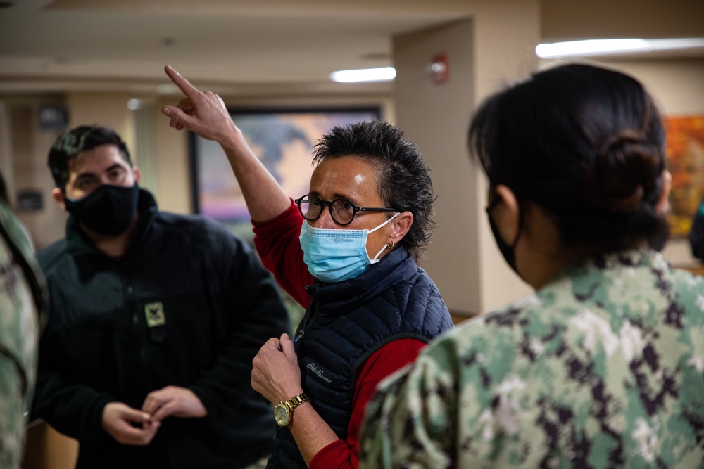 Navy and Air Force medical personnel in-process at Hendrick Health Medical Center for COVID-19 support