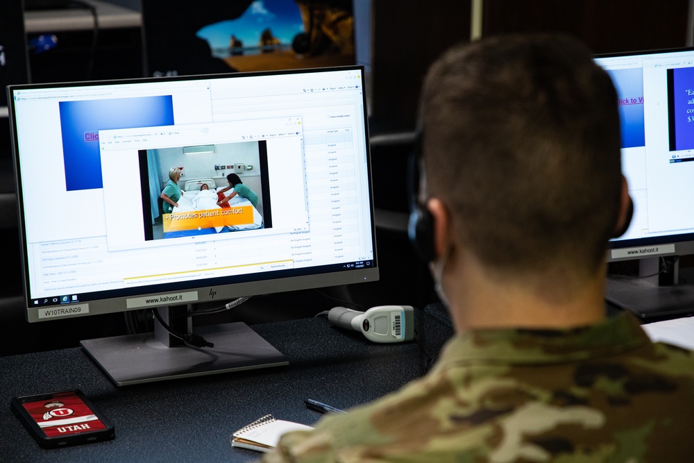 Navy and Air Force medical personnel in-process at Hendrick Health Medical Center for COVID-19 support