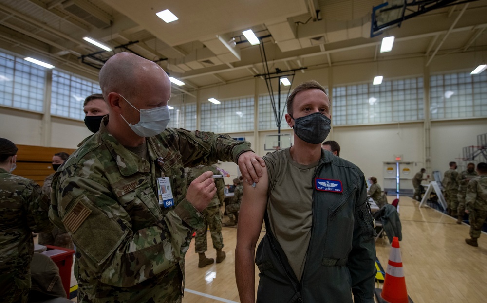 Department of Defense personnel receive 2nd dose of COVID-19 vaccine on Travis AFB