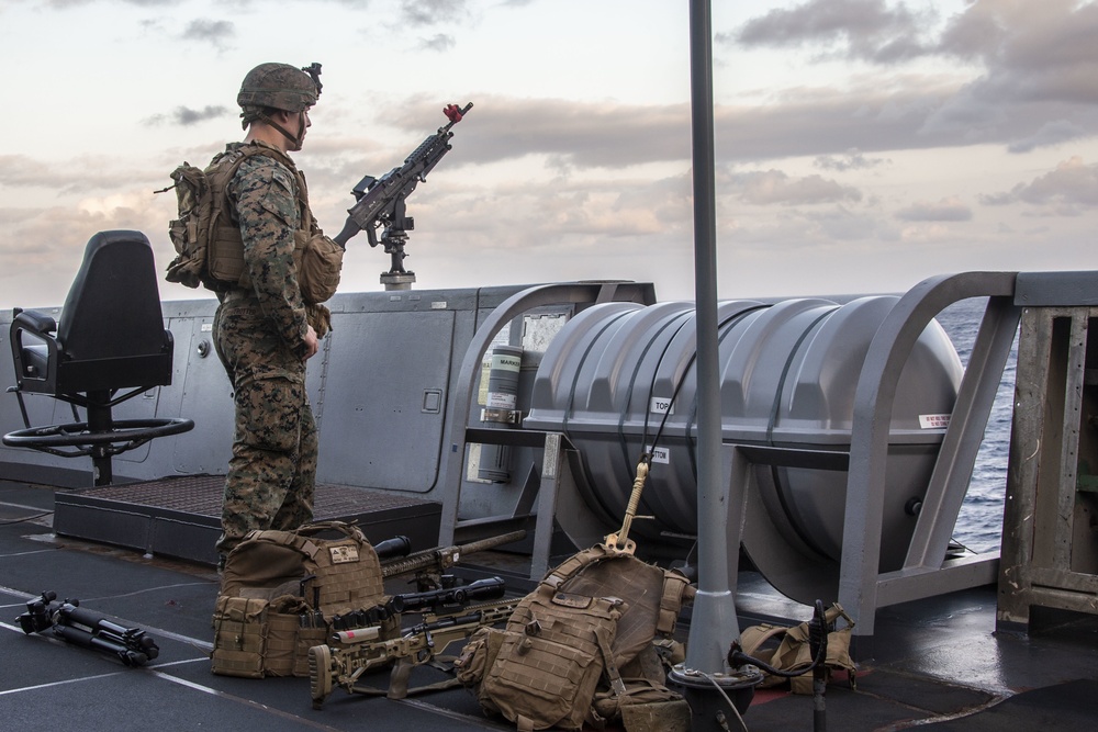 Snipers provide over-watch during VBSS mission