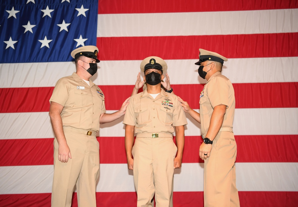 Chief Pinning Ceremony Jan. 29, 2021 on Diego Garcia
