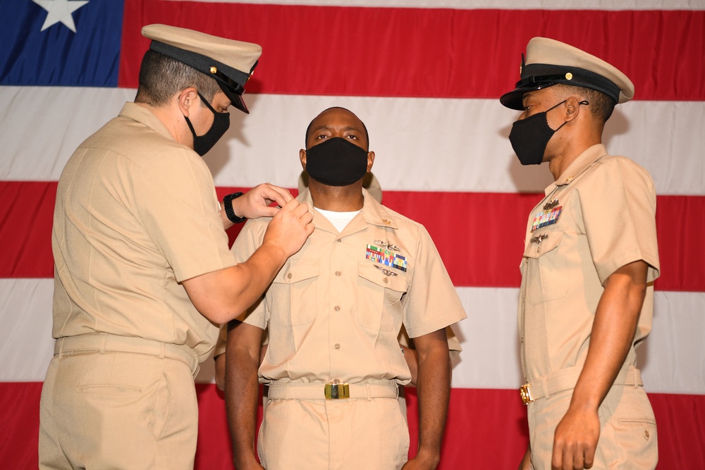 Chief Pinning Ceremony Jan. 29, 2021 on Diego Garcia