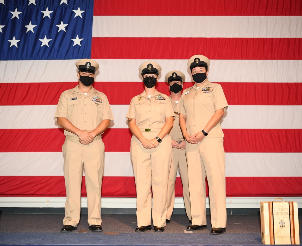 Chief Pinning Ceremony Jan. 29, 2021 on Diego Garcia