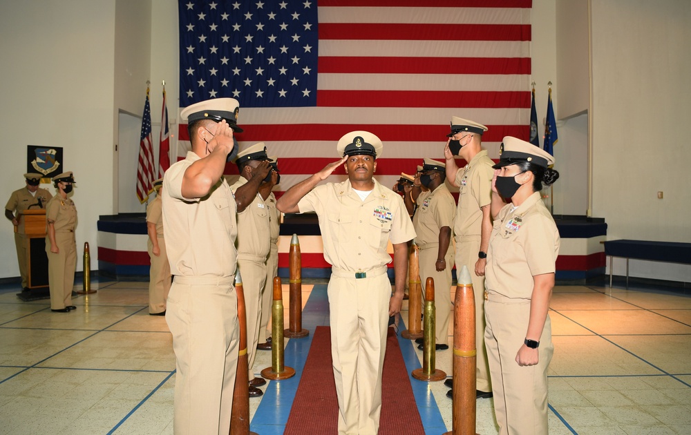 Chief Pinning Ceremony Jan. 29, 2021 on Diego Garcia