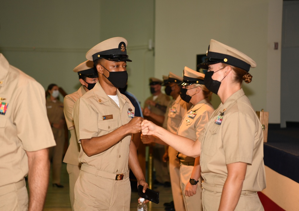 Chief Pinning Ceremony Jan. 29, 2021 on Diego Garcia