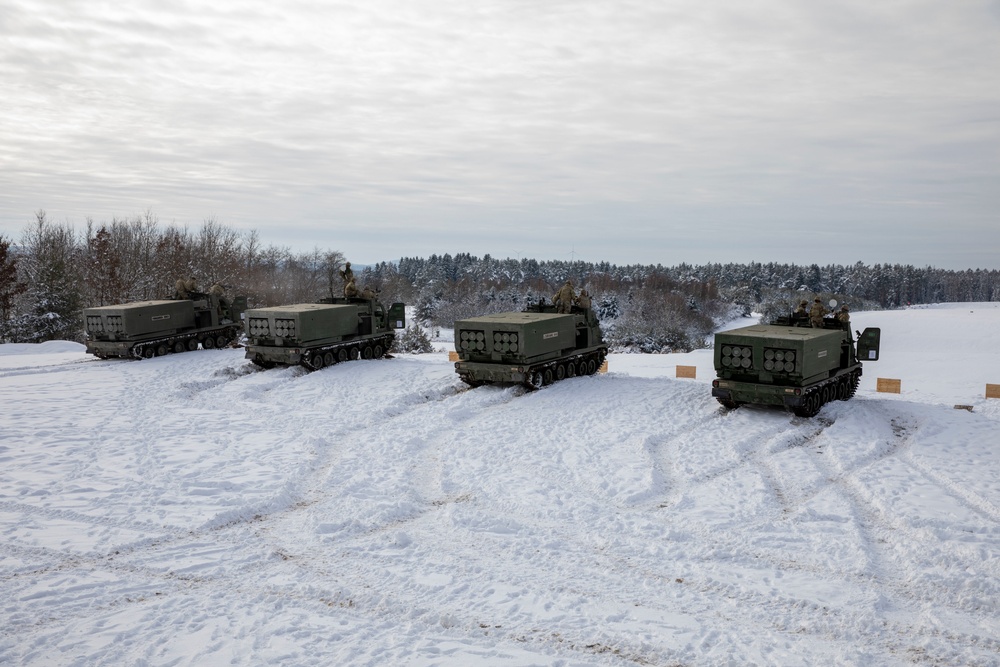 Soldiers assigned to 1-6 Field Artillery Regiment go the snow covered range to qualify on their M240 Bravo.